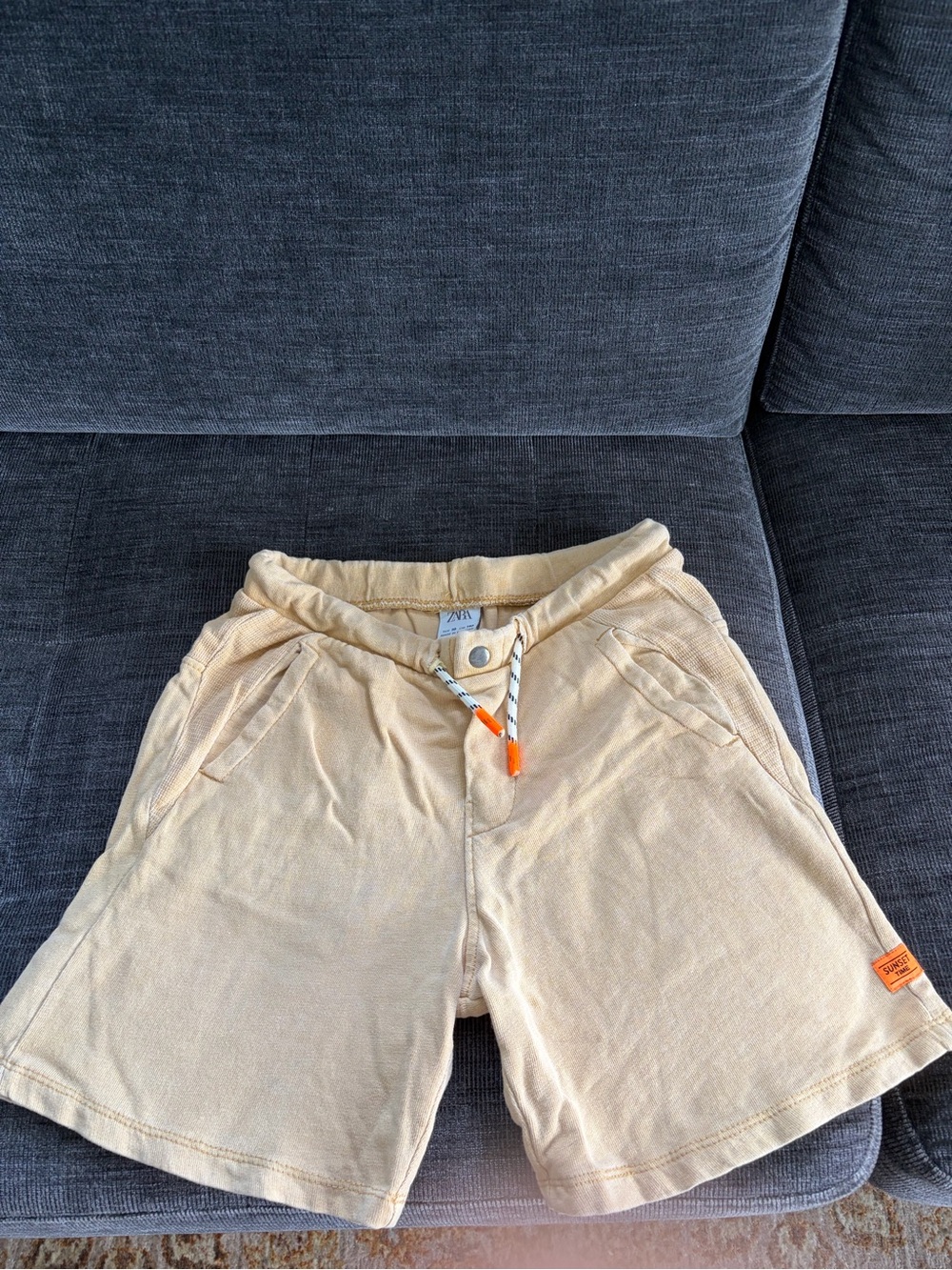 Zara Light Beige Men’s Athletic Drawstring Shorts